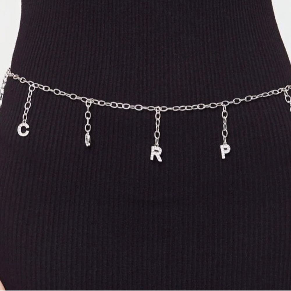Zodiac Scorpio chain hip belt silver tone